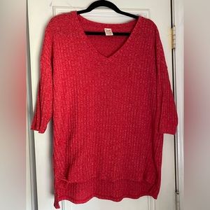 Faded Glory Red Quarter Sleeve Sweater | Size 1X (16W)